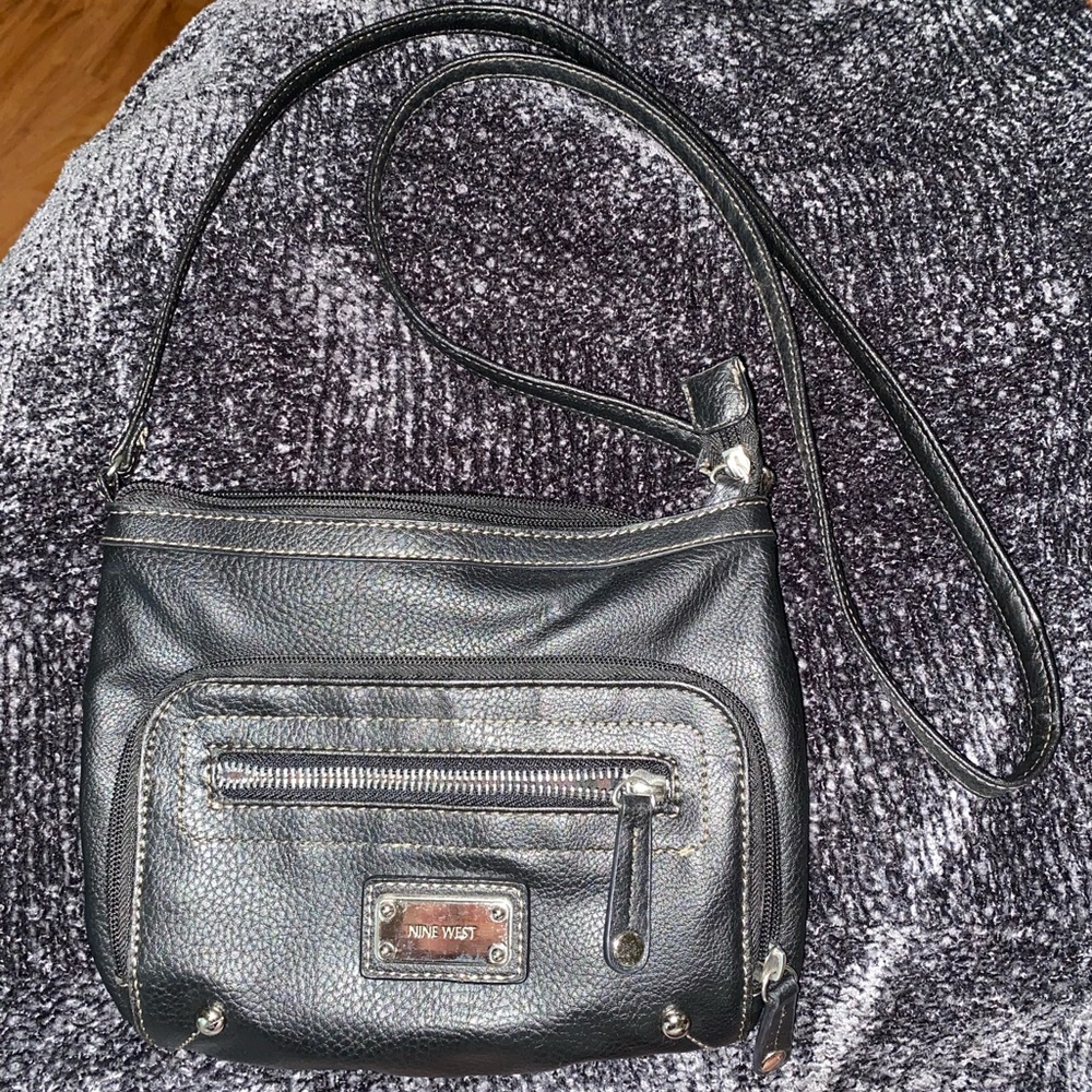 Nine West Black Leather Crossbody